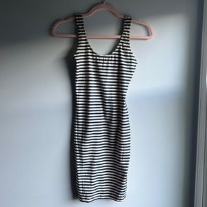 American Apparel Black and White Striped Tank Mini Dress